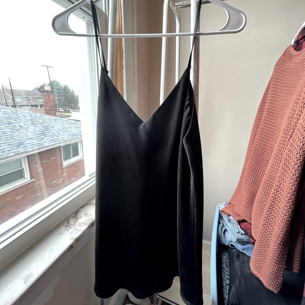 Calvin Klein - Black Satin Shirt - Size Small